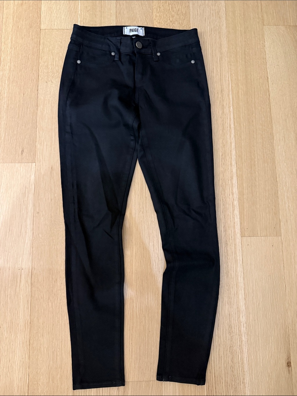 PAIGE Black Women's Verdugo Skinny Coated Ankle Jeans - Sleek Stretch Fit